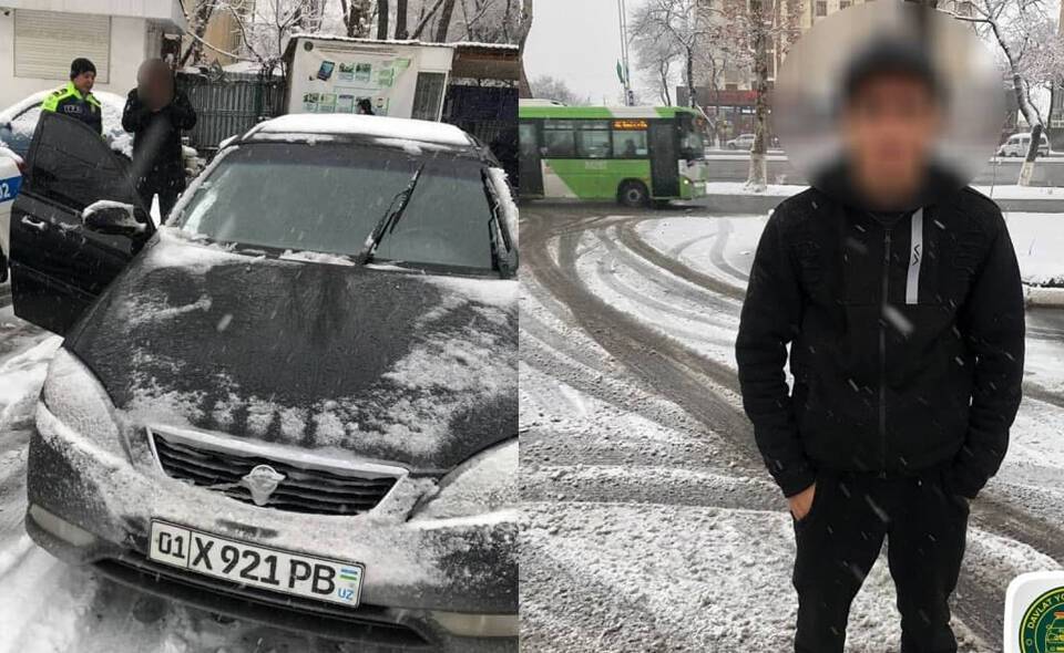 Правоохранители оштрафовали водителя "Ласетти", который устроил дрифт прямо на перекрестке в Ташкенте