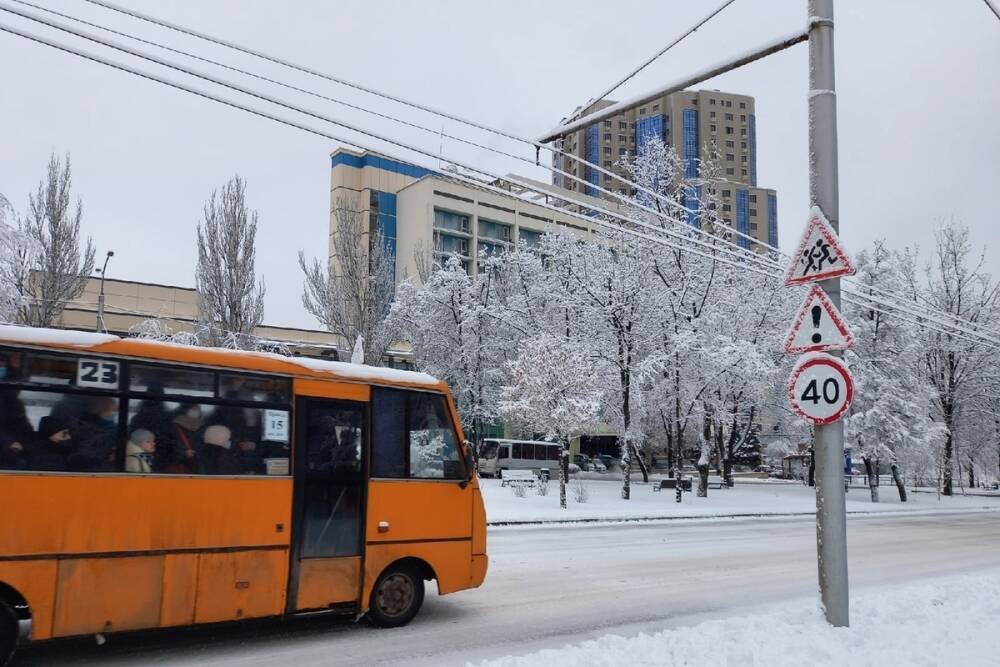 Донецк снова накроет снегопадом