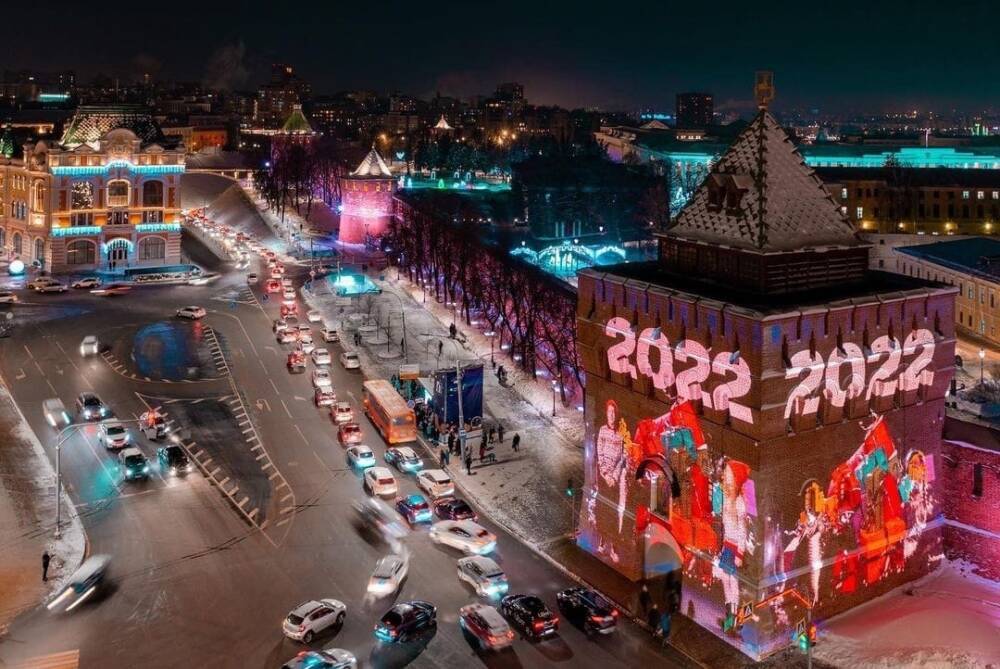 Репетиция 3D-мэппинг шоу прошла в Нижегородском кремле