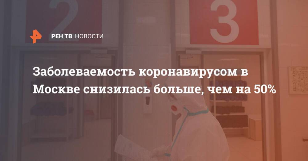 Заболеваемость коронавирусом в Москве снизилась больше, чем на 50%