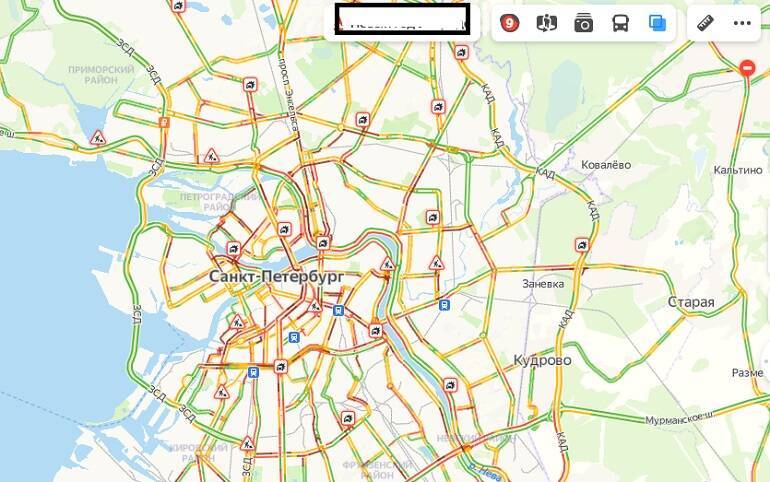 Все еще ужаснее, чем прогнозировалось: на дорогах в Петербурге пробки уже 9 баллов
