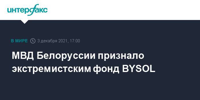 МВД Белоруссии признало экстремистским фонд BYSOL