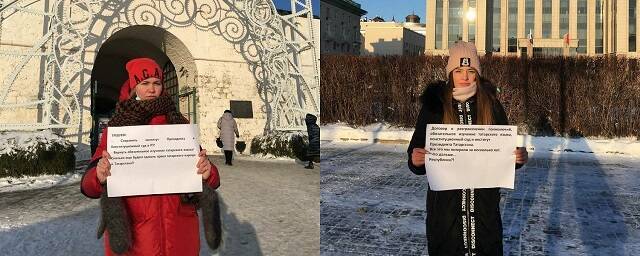 В Казани активисты молодежного союза вышли пикеты в защиту должности президента РТ