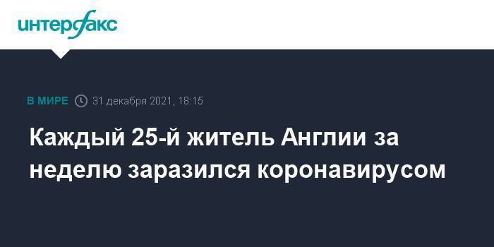 Каждый 25-й житель Англии за неделю заразился коронавирусом