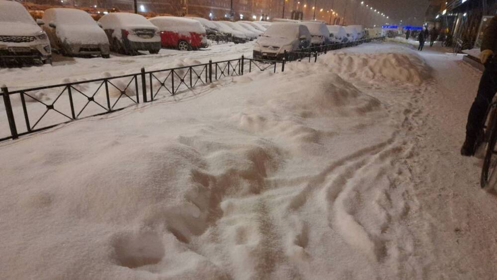 Петербуржцы пожаловались на нехватку снегоуборочной техники в ночное время