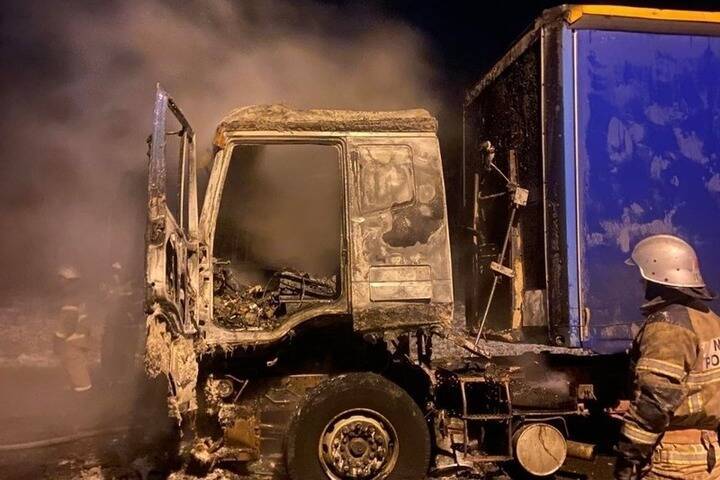 На федеральной трассе возле Дзержинска сгорел грузовик