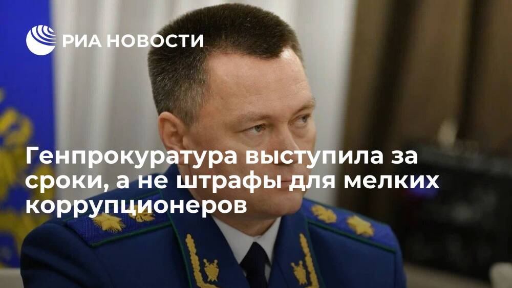 Генпрокурор Краснов выступил за сроки, а не штрафы для мелких коррупционеров