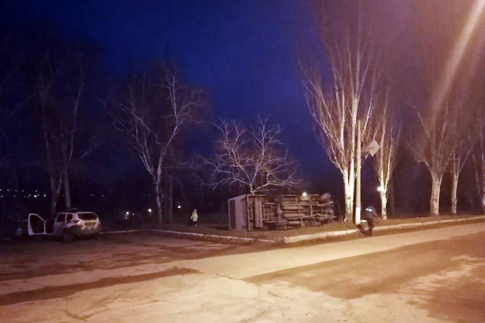 На Донбассе автобус с пассажирами перевернулся из-за инфаркта у водителя