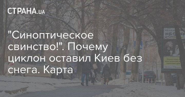 "Синоптическое свинство!". Почему циклон оставил Киев без снега. Карта