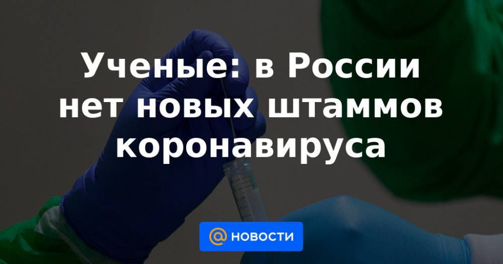 Ученые: в России нет новых штаммов коронавируса