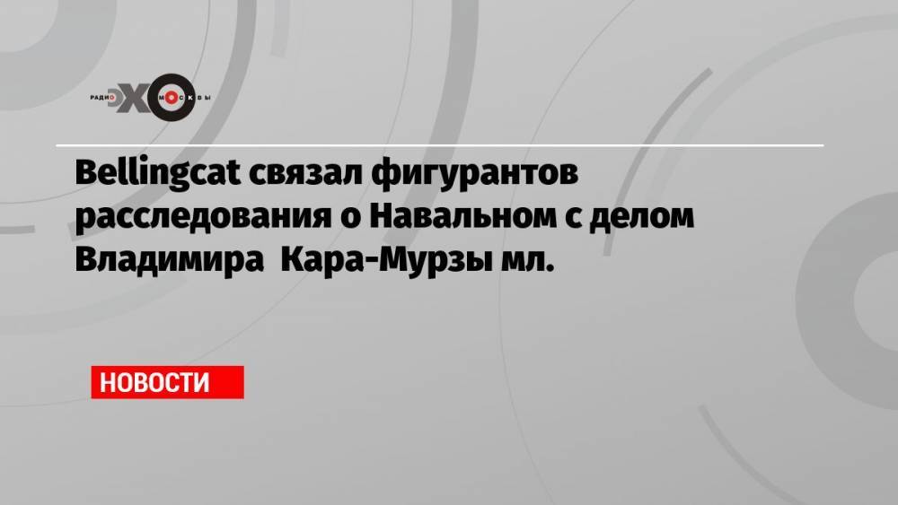 Bellingcat связал фигурантов расследования о Навальном с делом Владимира Кара-Мурзы мл.
