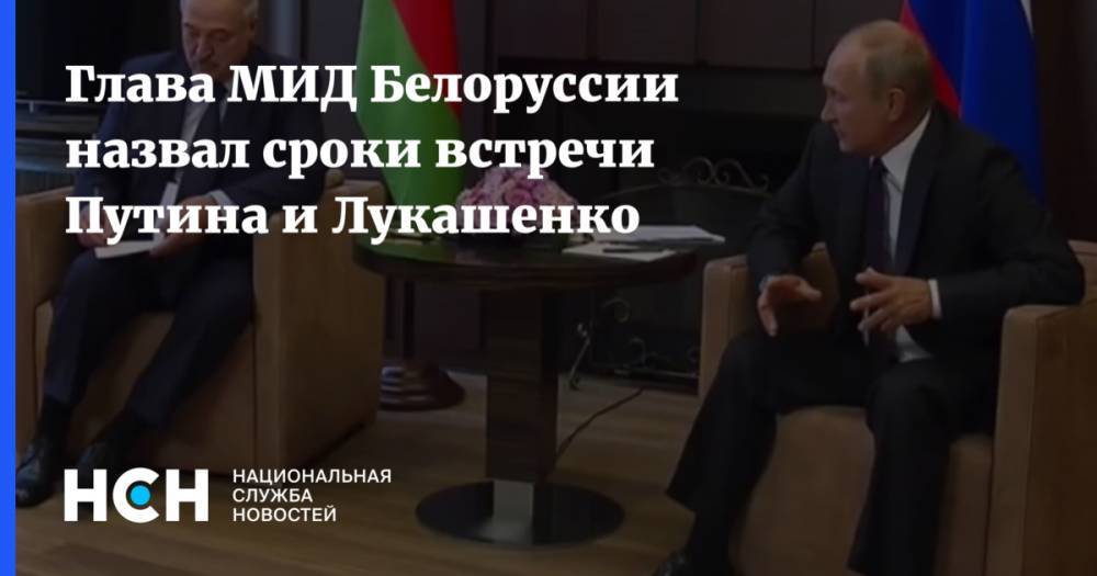 Глава МИД Белоруссии назвал сроки встречи Путина и Лукашенко