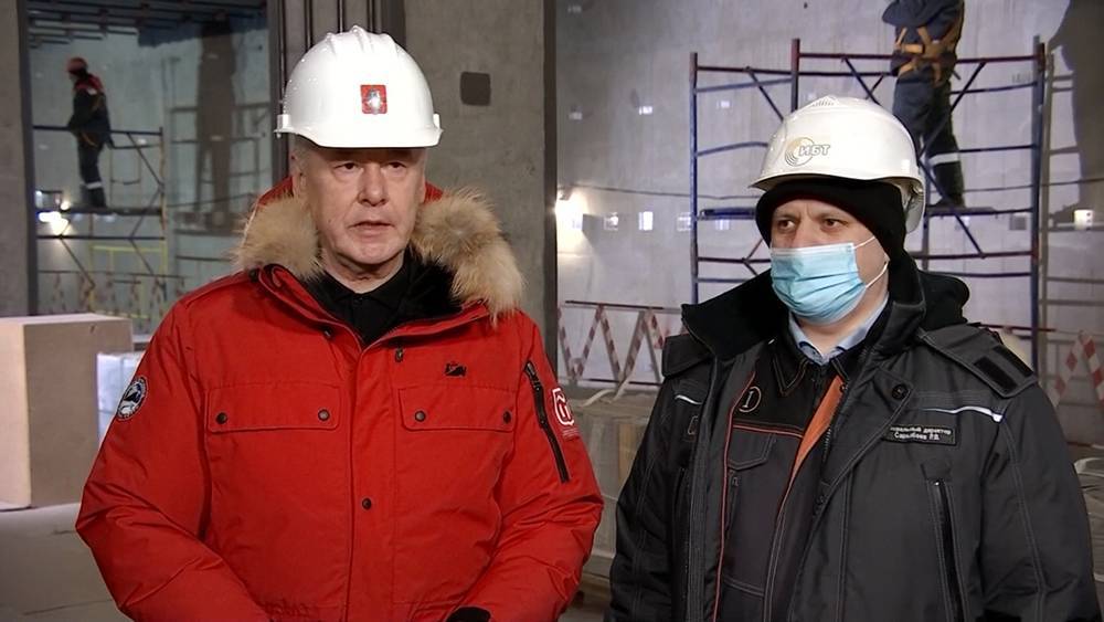 Собянин осмотрел ход строительства станции метро "Воронцовская" в ЮЗАО