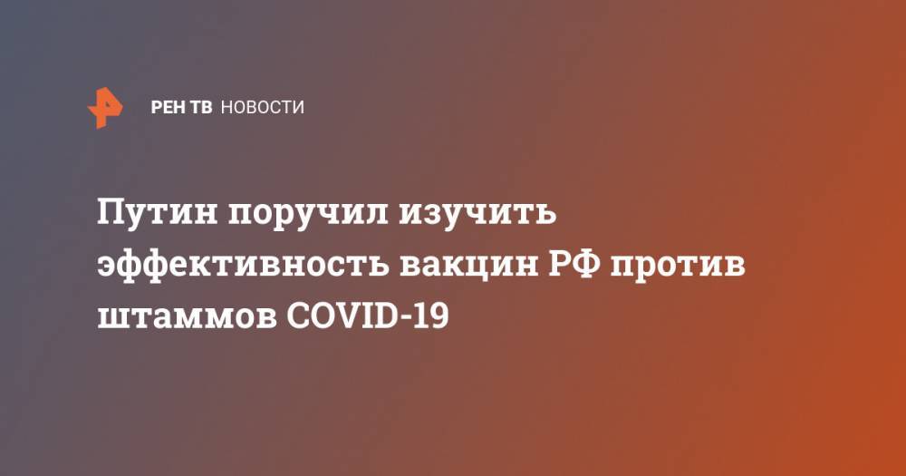 Путин поручил изучить эффективность вакцин РФ против штаммов COVID-19