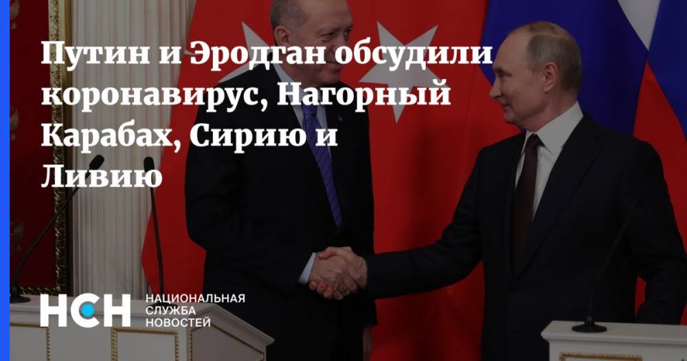 Путин и Эродган обсудили коронавирус, Нагорный Карабах, Сирию и Ливию
