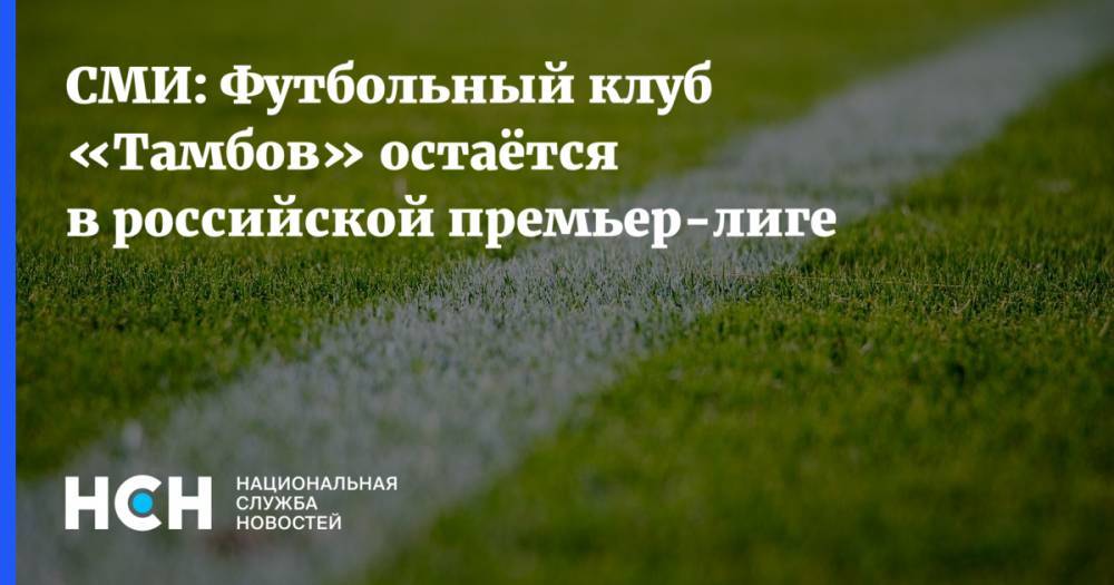 СМИ: Футбольный клуб «Тамбов» остаётся в российской премьер-лиге