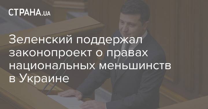 Зеленский поддержал законопроект о правах национальных меньшинств в Украине