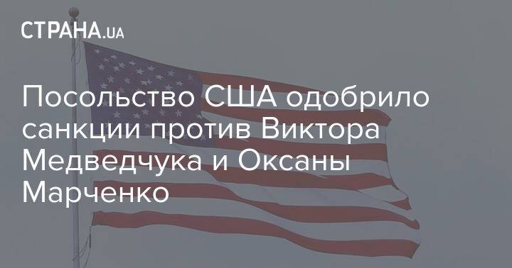 Посольство США одобрило санкции против Виктора Медведчука и Оксаны Марченко
