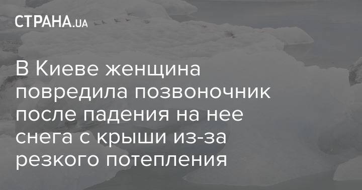 В Киеве женщина повредила позвоночник после падения на нее снега с крыши из-за резкого потепления