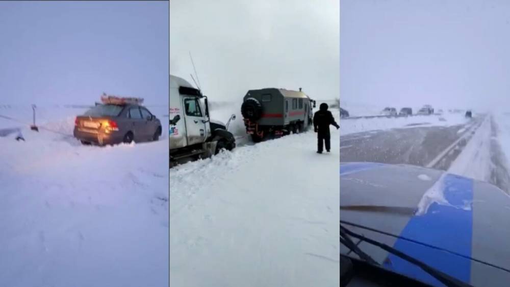 Росгвардейцы помогли оказавшимся в снежном плену автомобилистам