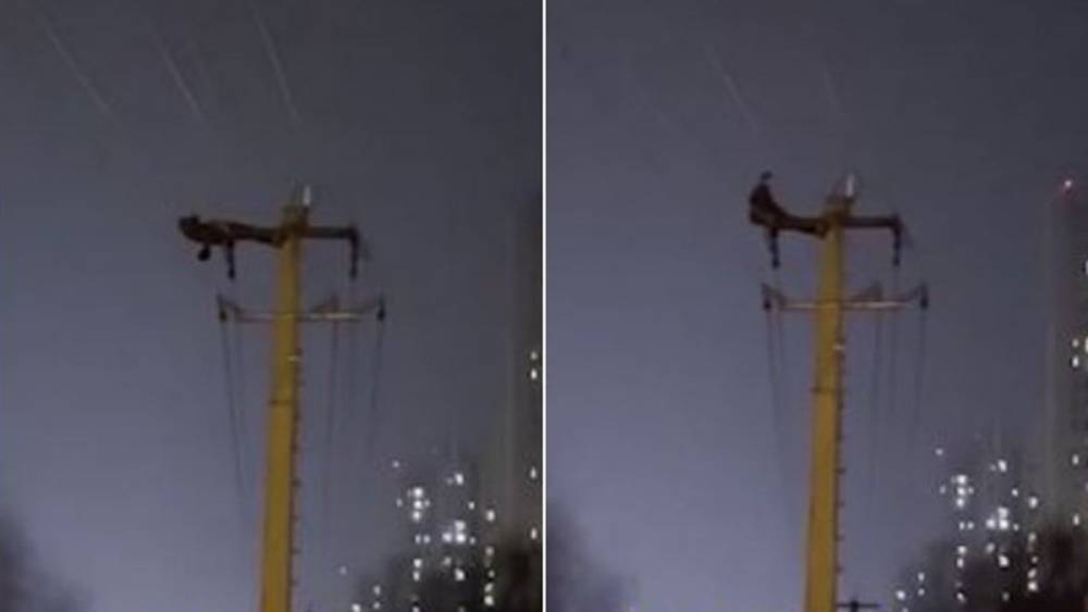 Мужчина обесточил весь город после тренировки на электрическом столбе: эпическое видео