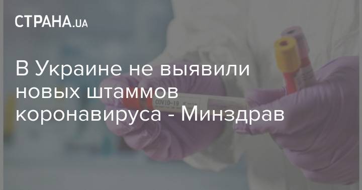 В Украине не выявили новых штаммов коронавируса - Минздрав