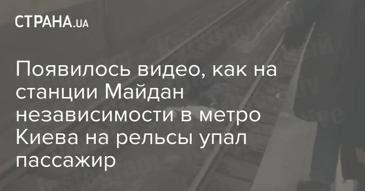 Появилось видео, как на станции Майдан независимости в метро Киева на рельсы упал пассажир