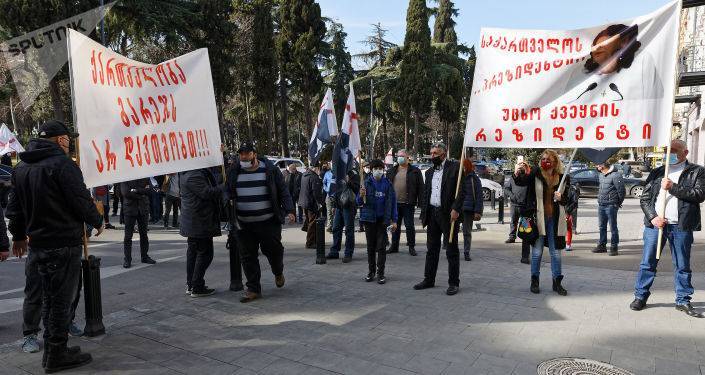 “Грузинский марш” провел акцию протеста у резиденции президента - видео