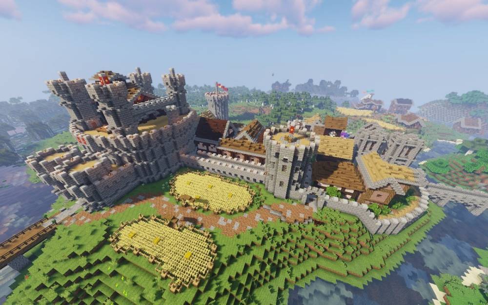 Фанат создал в игре Minecraft поселения с архитектурой разных эпох