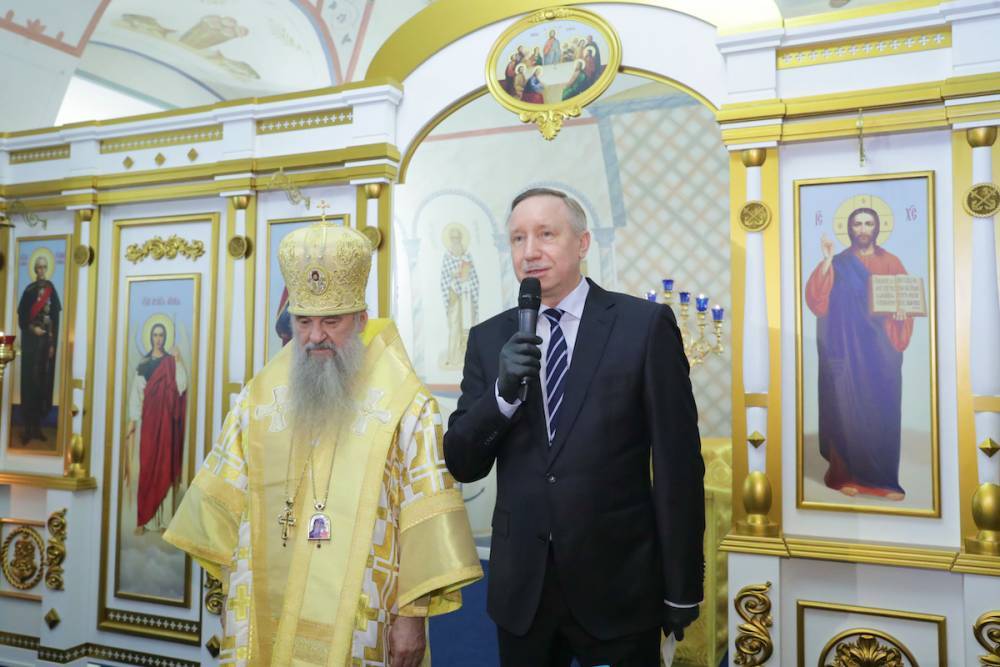 Александр Беглов поздравил петербургского митрополита Варсонофия с тридцатилетием хиротонии