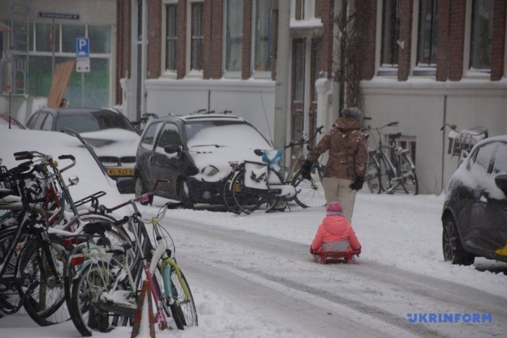 В Нидерландах из-за снегопада отменили десятки авиарейсов и остановили поезда