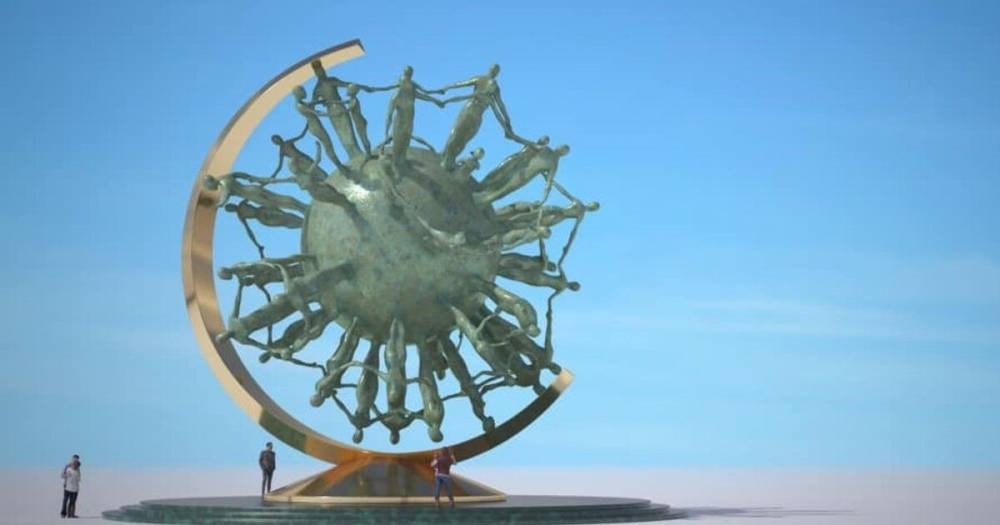 Одесский скульптор Александр Милов создаст для Дубая 9-тонный монумент коронавируса (эскиз)