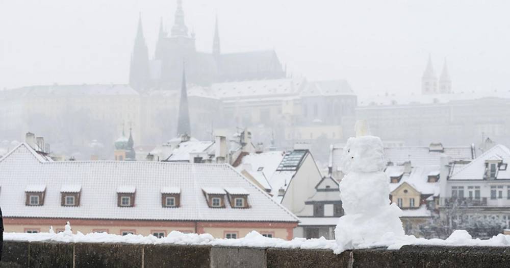 Снегопады парализовали движение поездов в Чехии