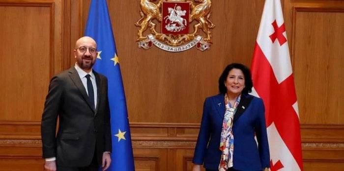 Президент Грузии проводит встречу с президентом Европейского Совета