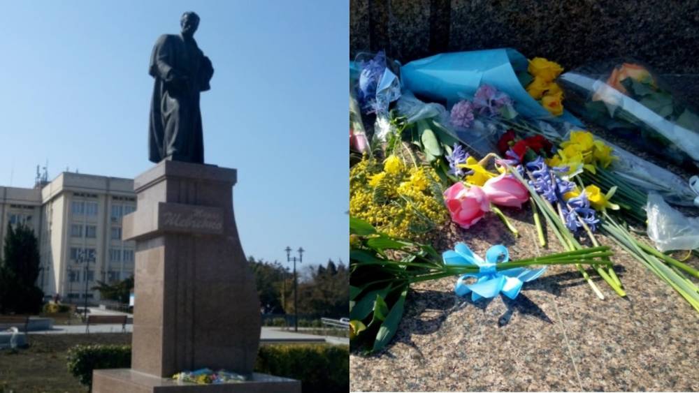 В Севастополе к памятнику Шевченко приносили сине-желтые цветы: красноречивые фото