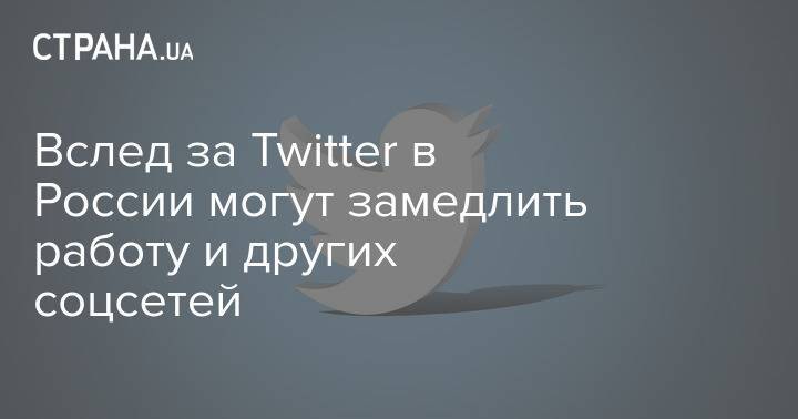 Вслед за Twitter в России могут замедлить работу и других соцсетей