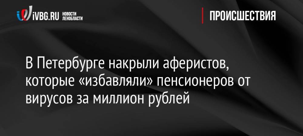 В Петербурге накрыли аферистов, которые «избавляли» пенсионеров от вирусов за миллион рублей