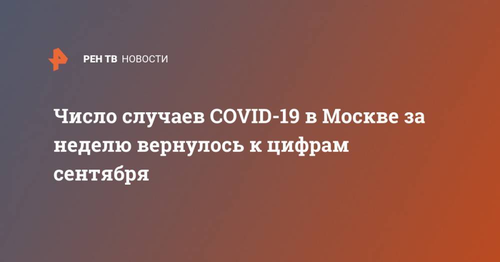 Число случаев COVID-19 в Москве за неделю вернулось к цифрам сентября