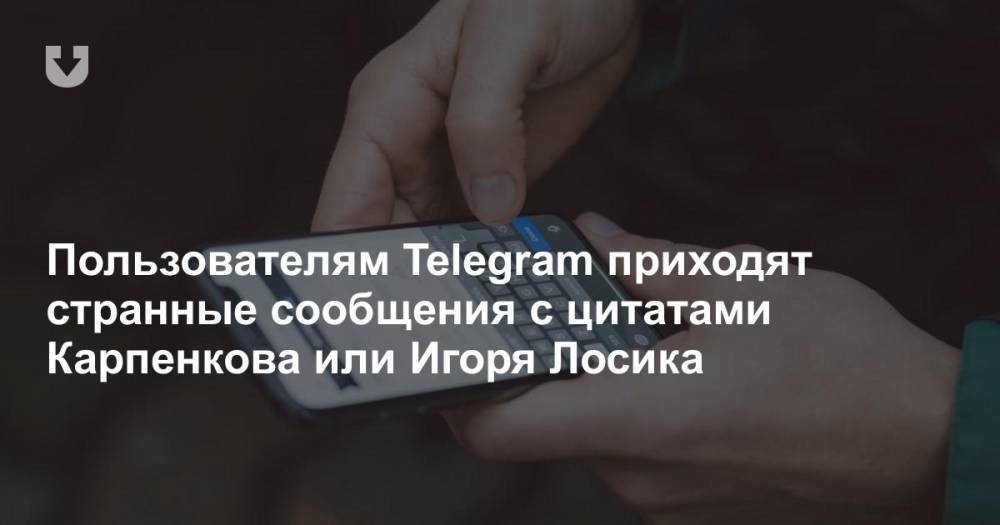 Пользователям Telegram приходят странные сообщения с цитатами Карпенкова или Игоря Лосика