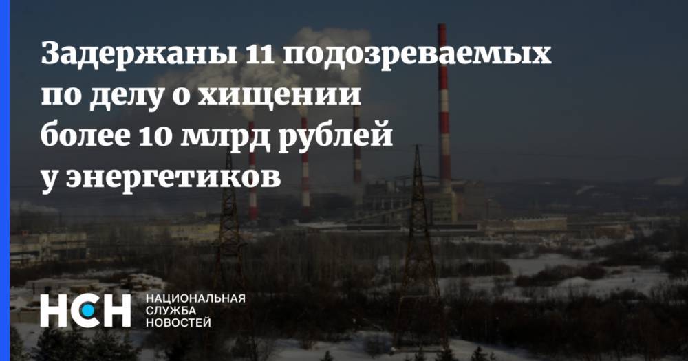 Задержаны 11 подозреваемых по делу о хищении более 10 млрд рублей у энергетиков