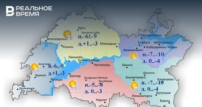 Сегодня в Татарстане ожидается до +1 градуса и небольшой снег