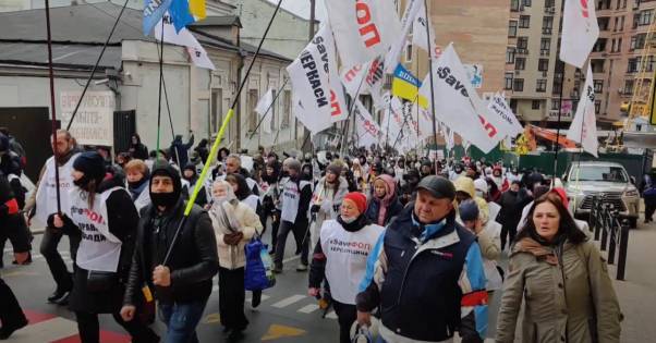 В центре Киева предприниматели снова митингуют против локдауна (ВИДЕО)