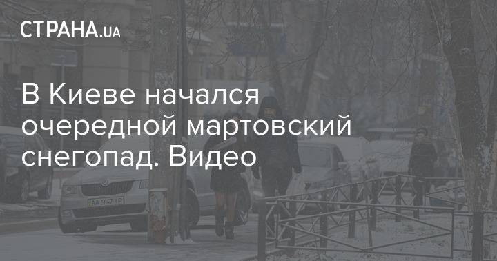 В Киеве начался очередной мартовский снегопад. Видео