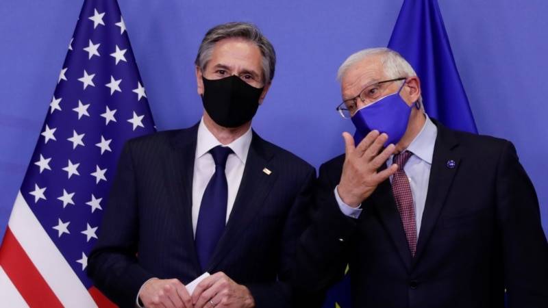 Госсекретарь Блинкен: США и ЕС будут совместно реагировать на угрозы, исходящие от России
