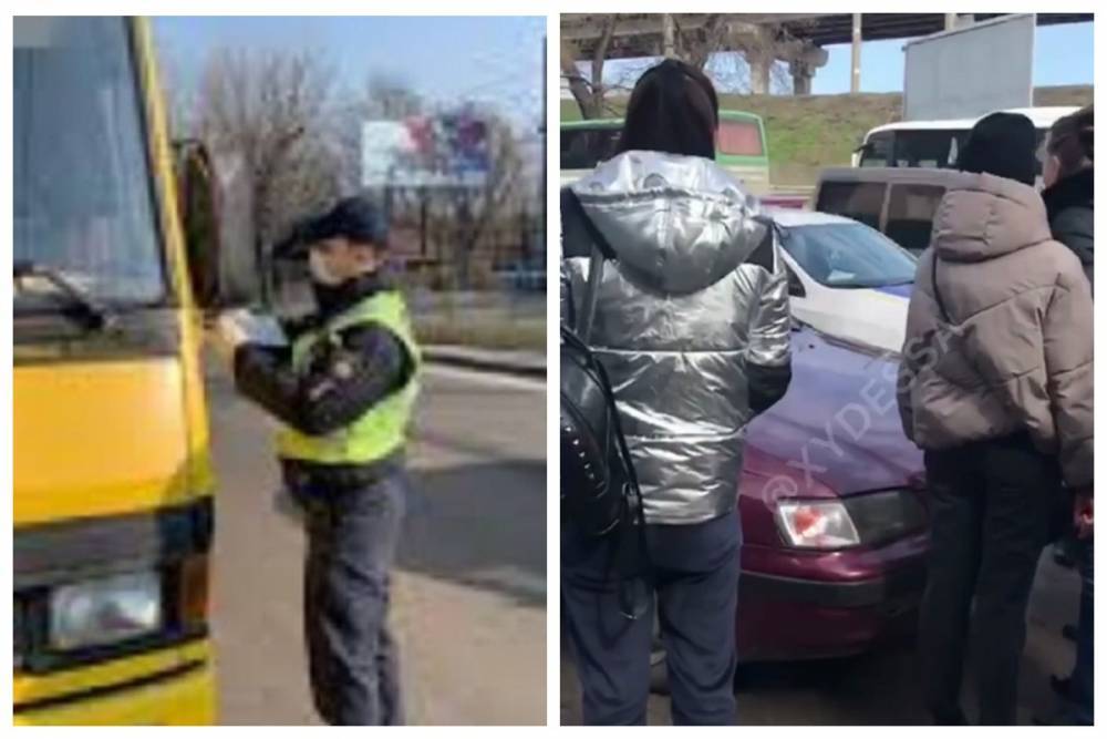 "Как добраться на работу?": в Одессе копы ворвались в маршрутку и выгнали пассажиров, видео