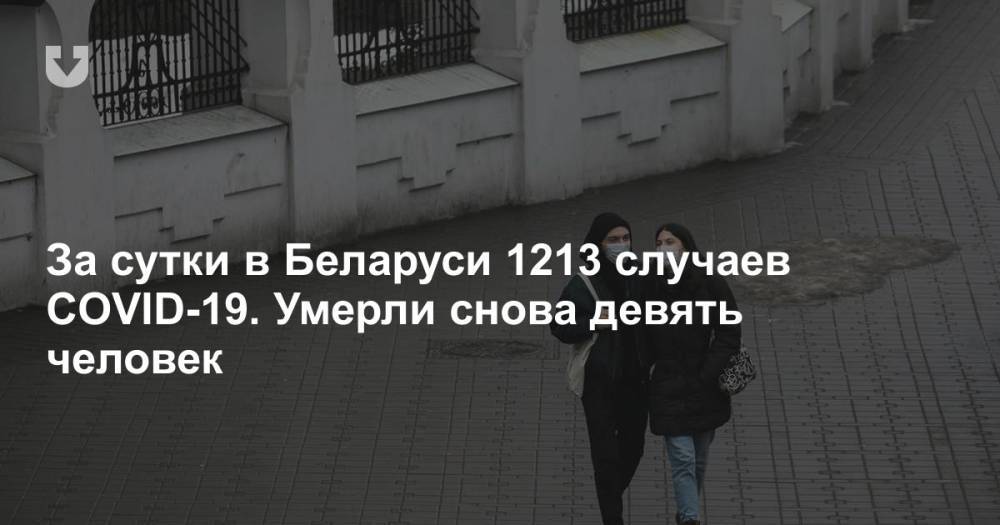 За сутки в Беларуси 1213 случаев COVID-19. Умерли снова девять человек