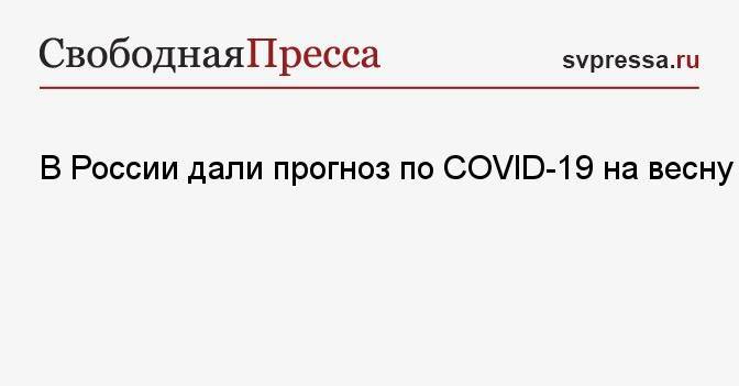 В России дали прогноз по COVID-19 на весну