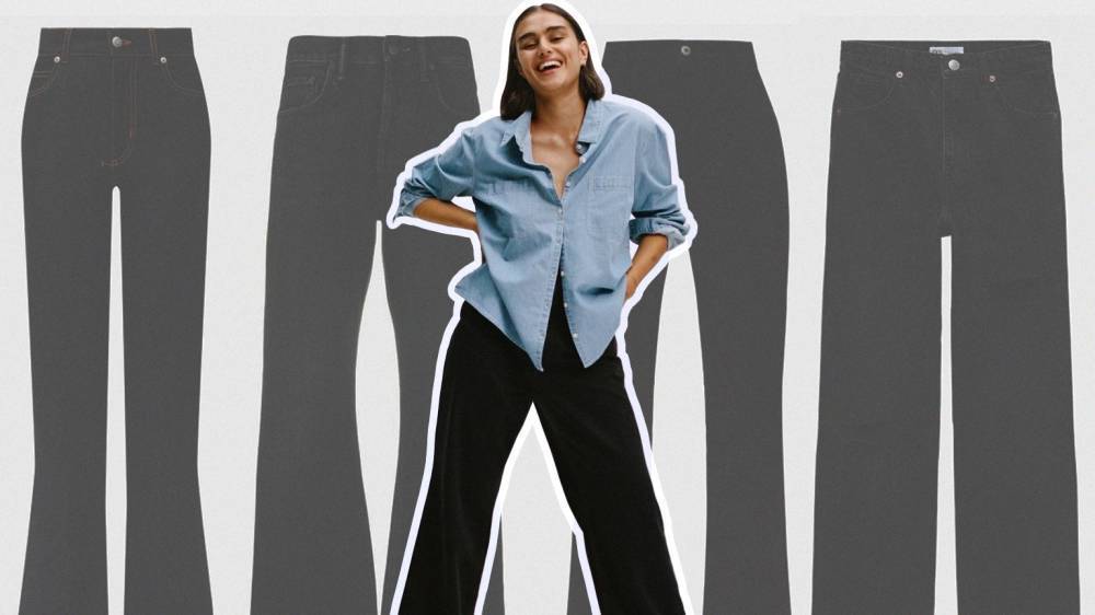Черные джинсы-клеш — мастхэв сезона весна-лето 2021. Где их купить и с чем их носить