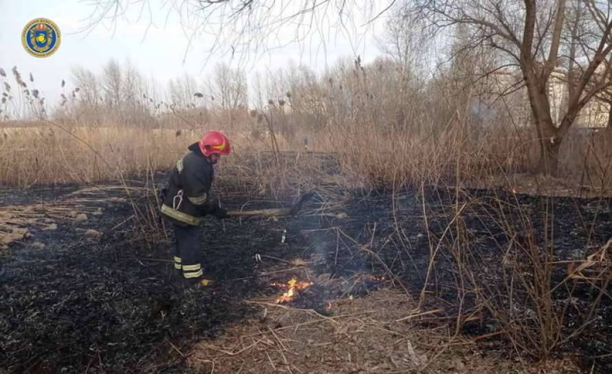 В Черкасской области за сутки произошло 13 пожаров сухой травы и камыша
