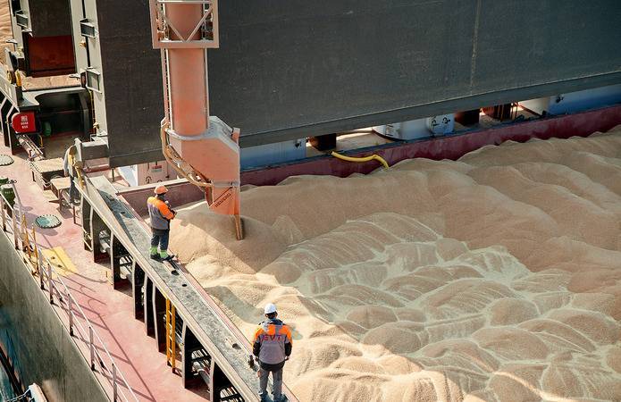 Перевалка зерна в портах Украины упала почти на 40%